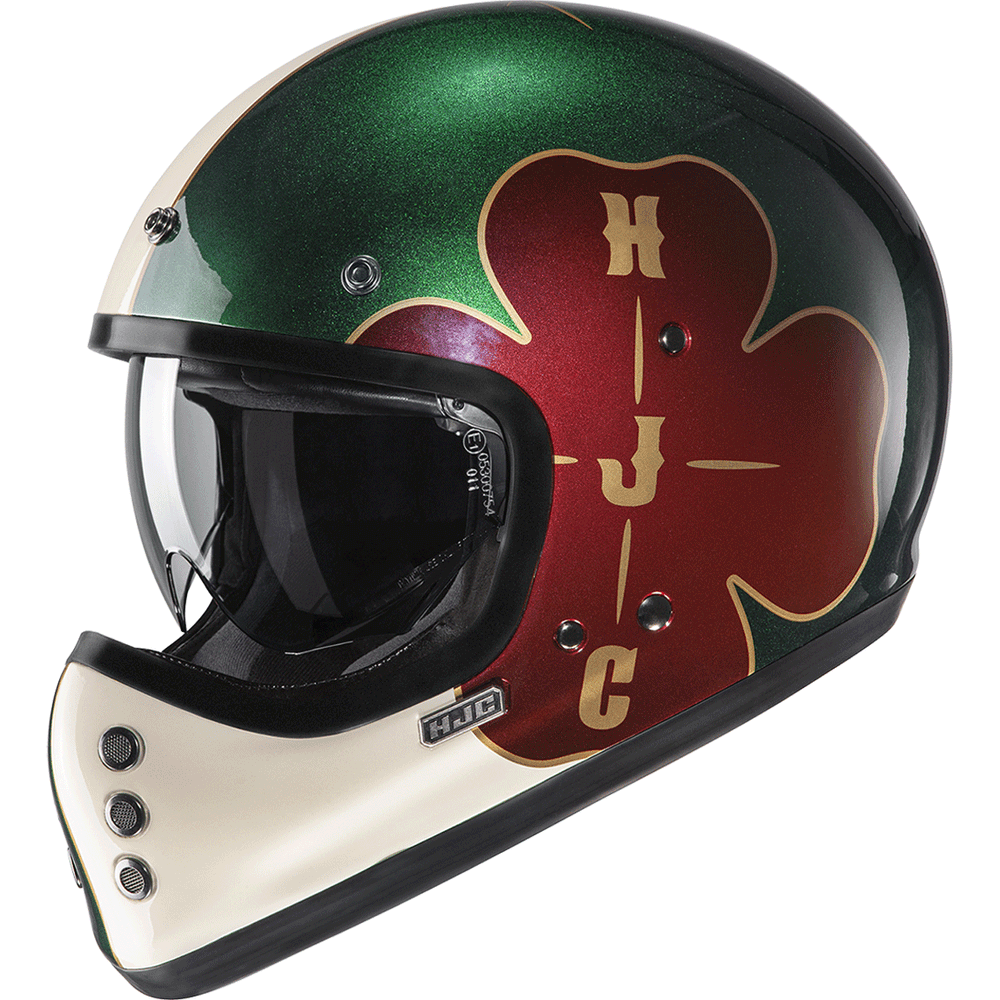 HJC V60 Ofera Full Face Helmet MC4 Green (Image 3) - ThrottleChimp