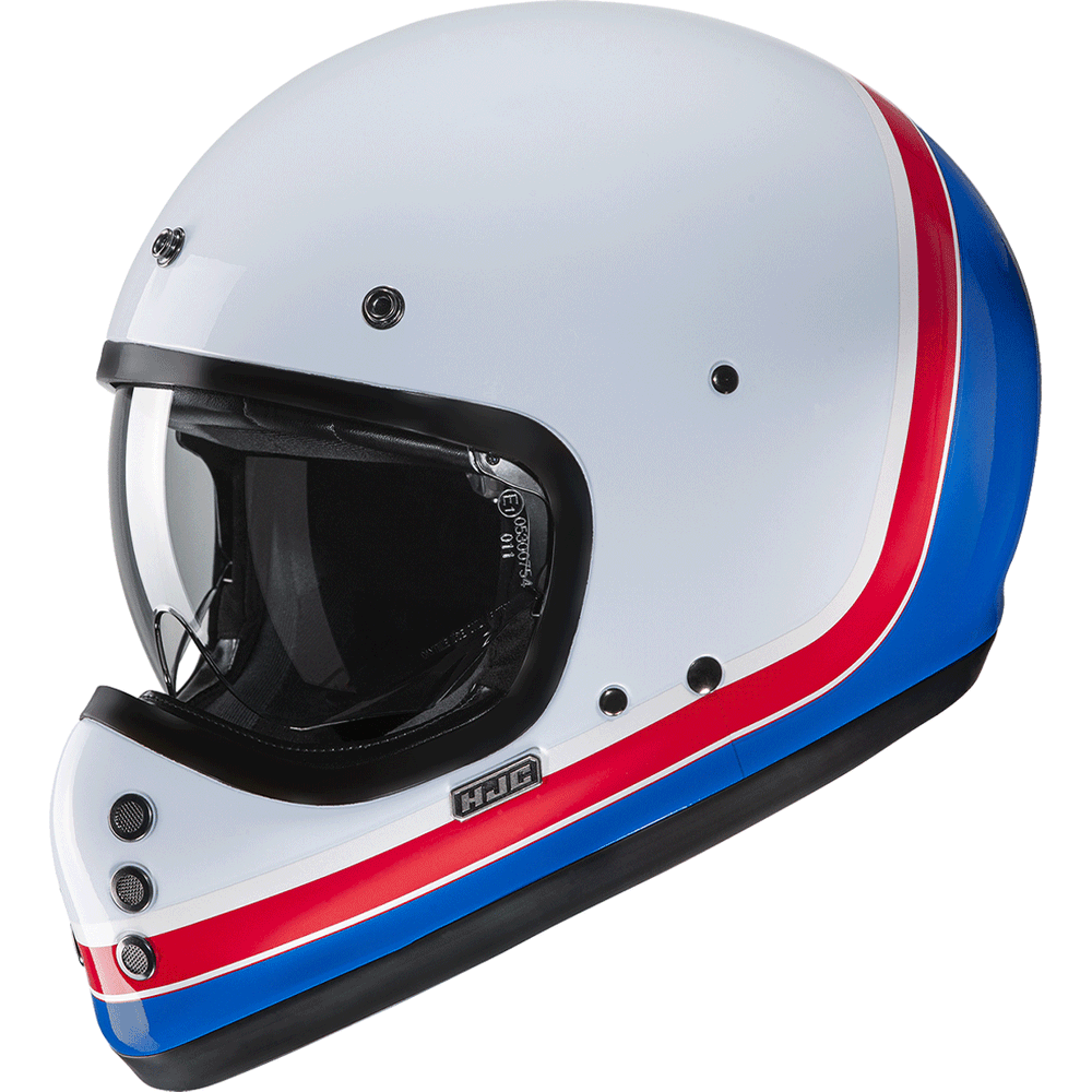 HJC V60 Scoby Full Face Helmet MC21 White / Red / Blue (Image 3) - ThrottleChimp