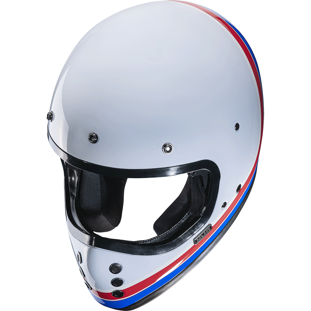 HJC V60 Scoby Full Face Helmet MC21 White / Red / Blue (Image 4) - ThrottleChimp