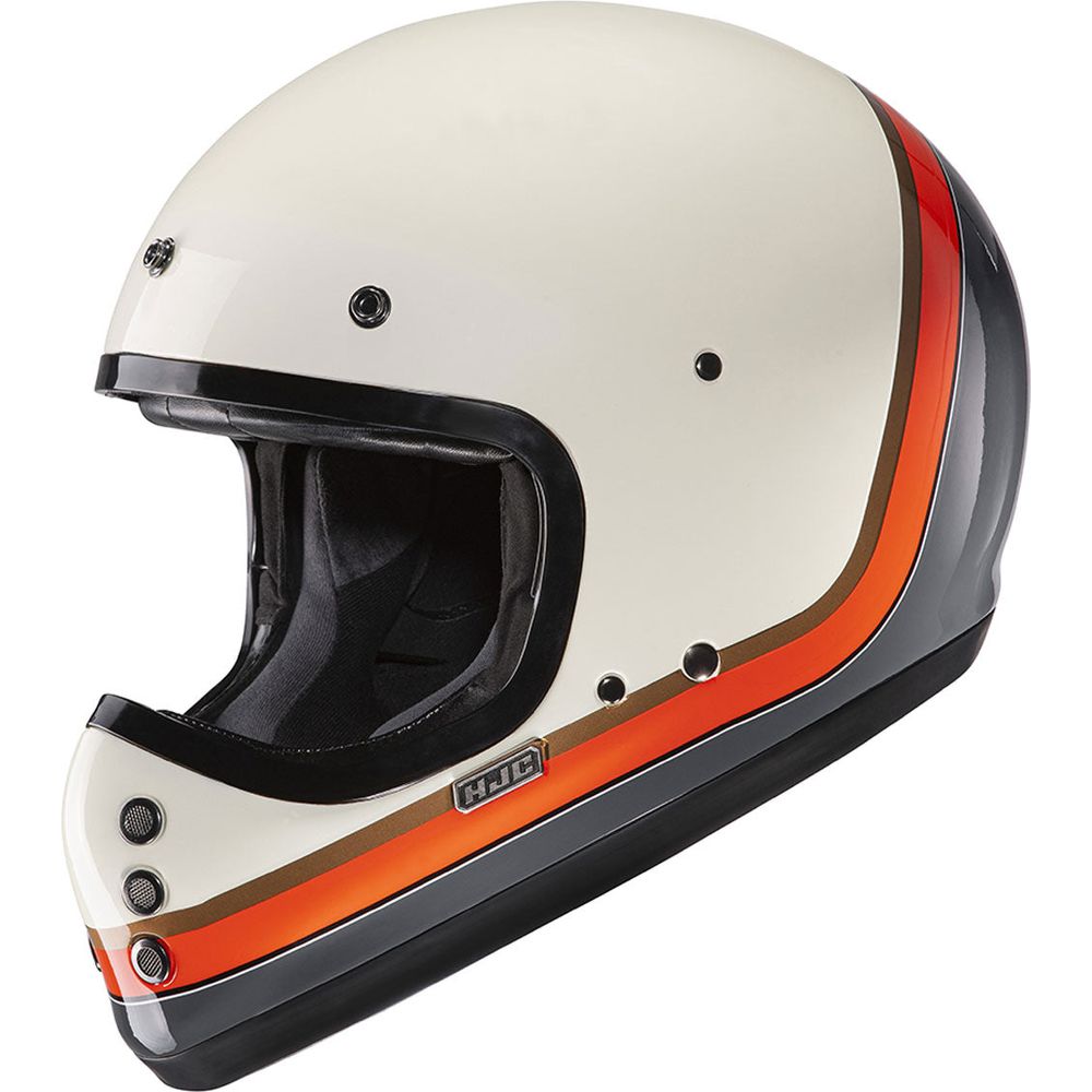 HJC V60 Scoby Full Face Helmet MC7 Brown / Orange / White (Image 3) - ThrottleChimp