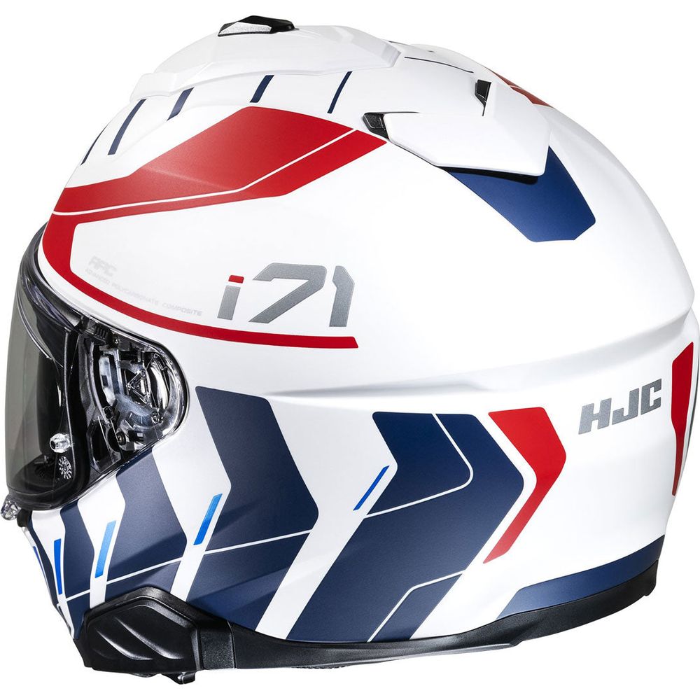 HJC I71 Simo Full Face Helmet MC21SF White / Red / Blue (Image 5) - ThrottleChimp