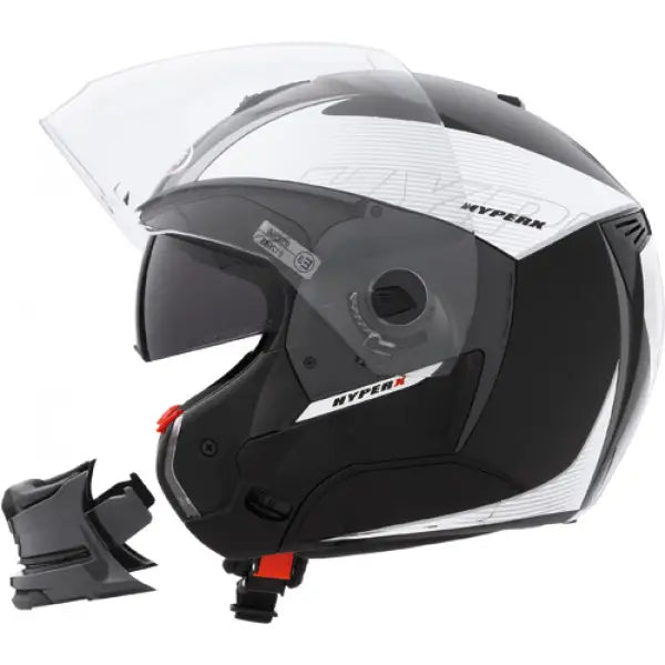 Caberg Hyper X Mod Full Face Helmet Black / Silver (Image 2) - ThrottleChimp