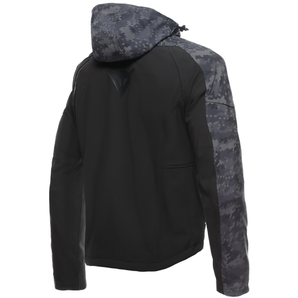 Dainese Ignite Hooded Textile Jacket Black / Camo Grey (Image 3) - ThrottleChimp