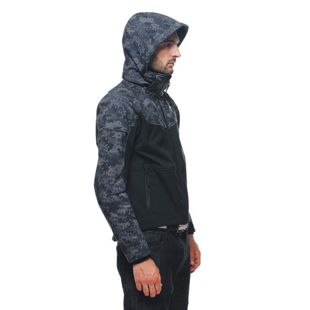 Dainese Ignite Hooded Textile Jacket Black / Camo Grey (Image 7) - ThrottleChimp