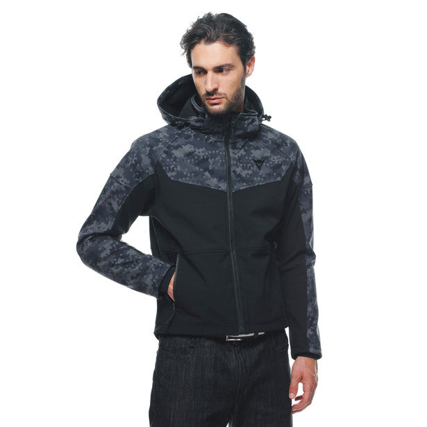 Dainese Ignite Hooded Textile Jacket Black / Camo Grey (Image 5) - ThrottleChimp