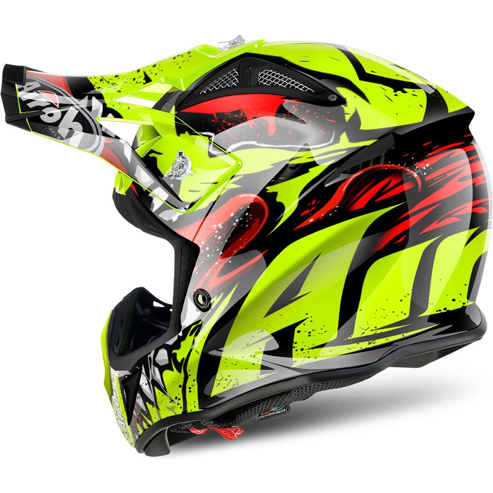 Airoh Aviator 2.2 Grim Motocross Helmet Yellow FREE 1 YEAR Returns, FREE UK Delivery | ThrottleChimp