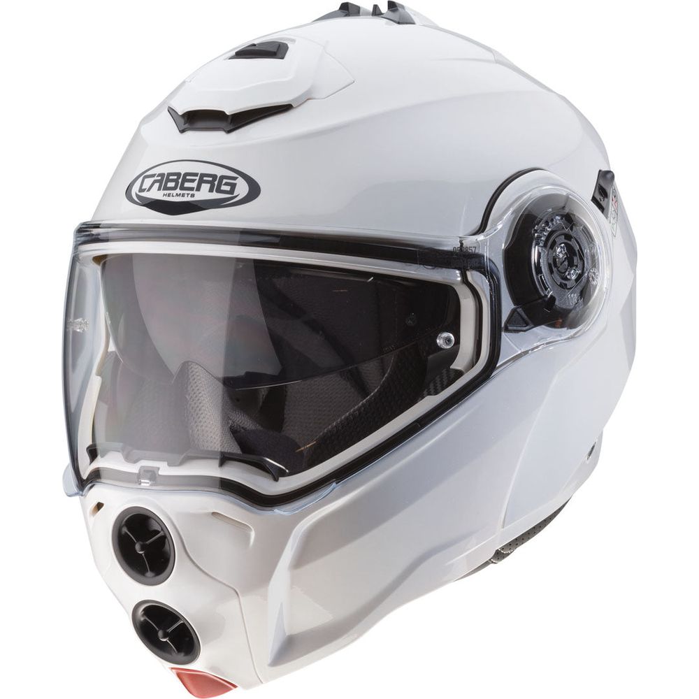 Caberg Droid Plain Flip-Up Helmet Metal White - ThrottleChimp