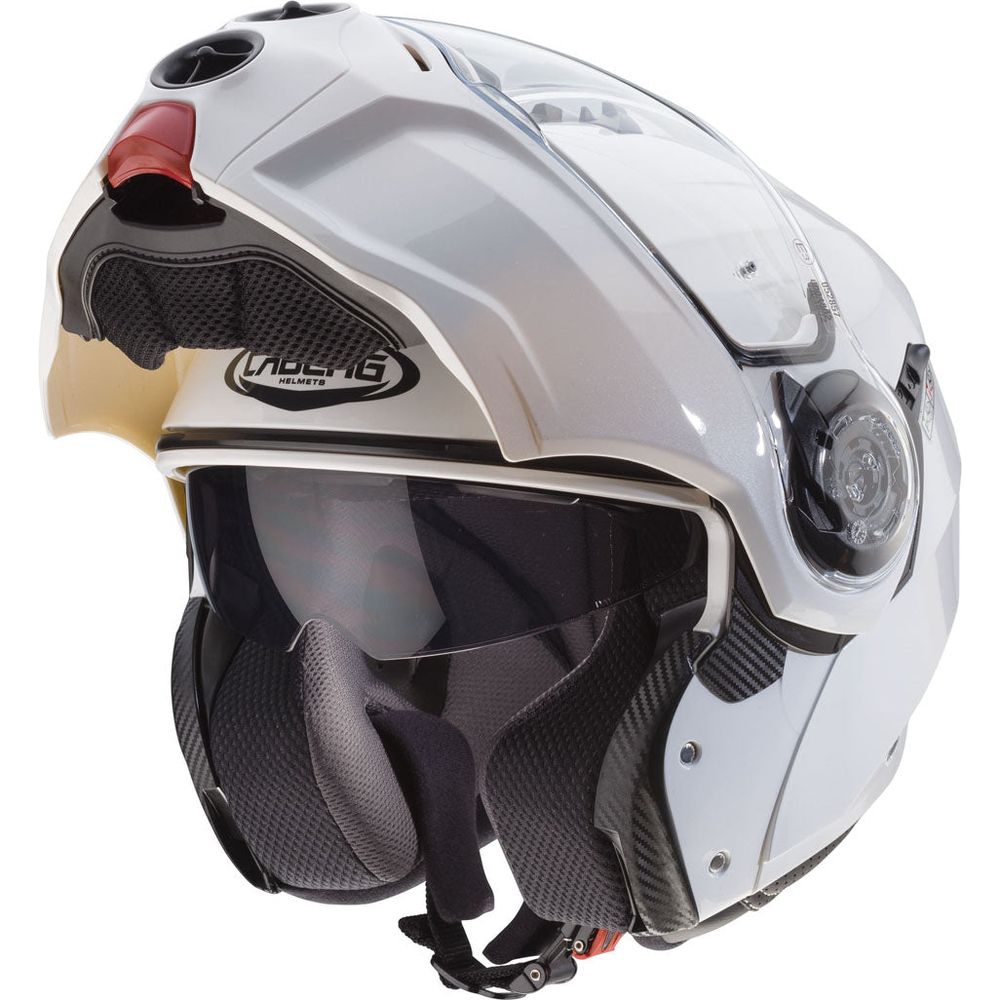 Caberg Droid Plain Flip-Up Helmet Metal White (Image 2) - ThrottleChimp