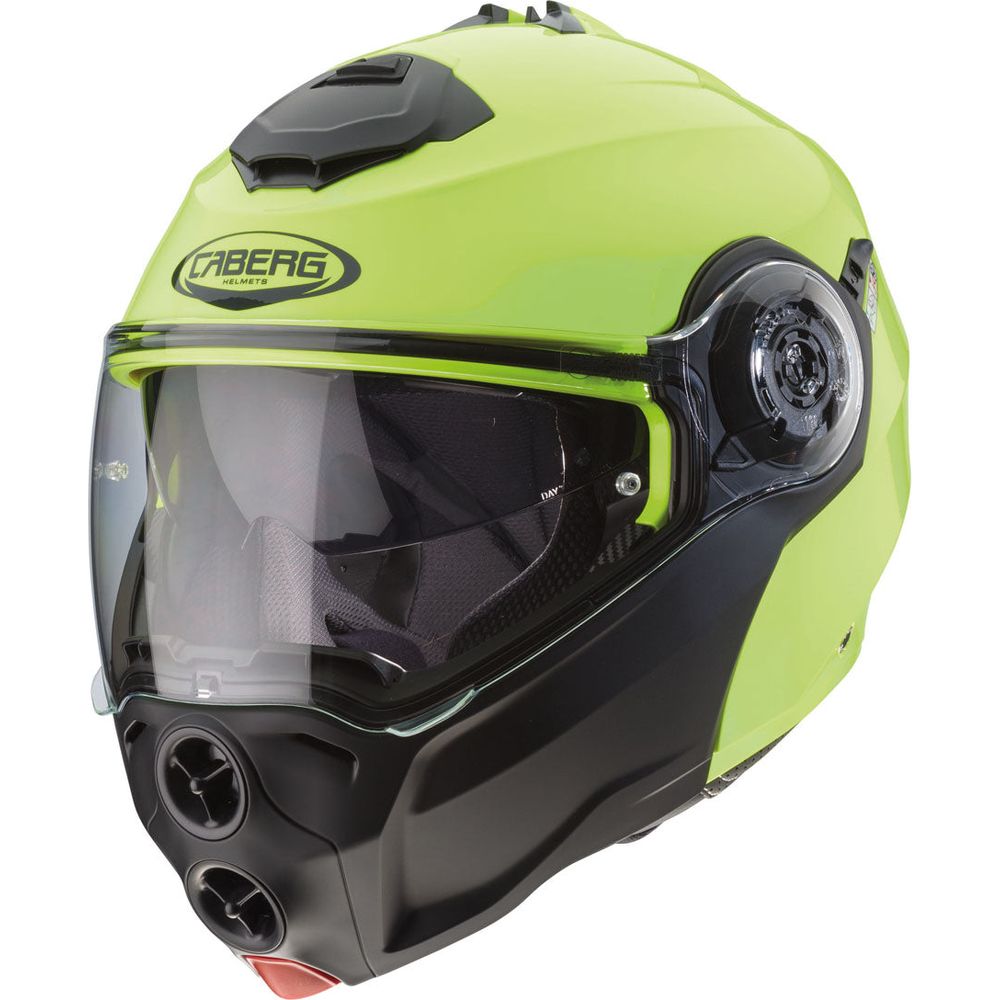 Caberg Droid Plain Flip-Up Helmet Hi-Viz Yellow - ThrottleChimp