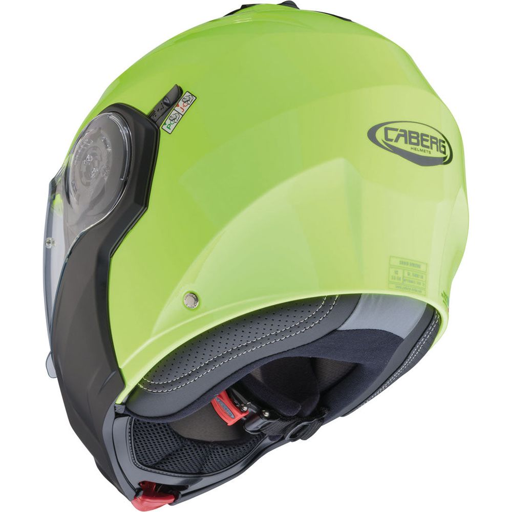 Caberg Droid Plain Flip-Up Helmet Hi-Viz Yellow (Image 3) - ThrottleChimp