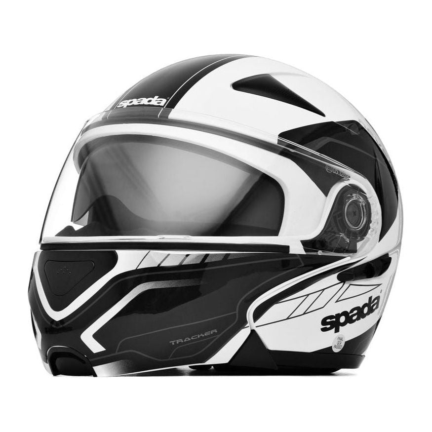 Spada Reveal Tracker Flip-Up Helmet White / Black - ThrottleChimp