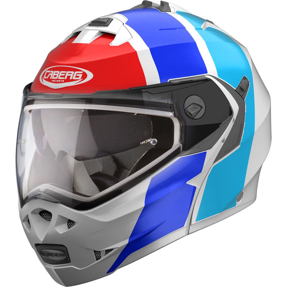 Caberg Duke 2 Impact Flip-Up Helmet White / Blue / Blue / Red - ThrottleChimp