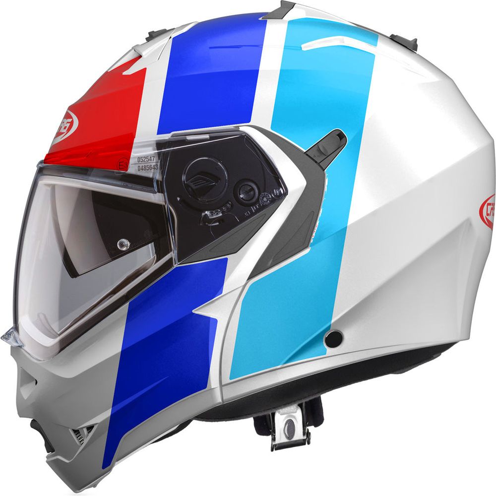 Caberg Duke 2 Impact Flip-Up Helmet White / Blue / Blue / Red (Image 2) - ThrottleChimp