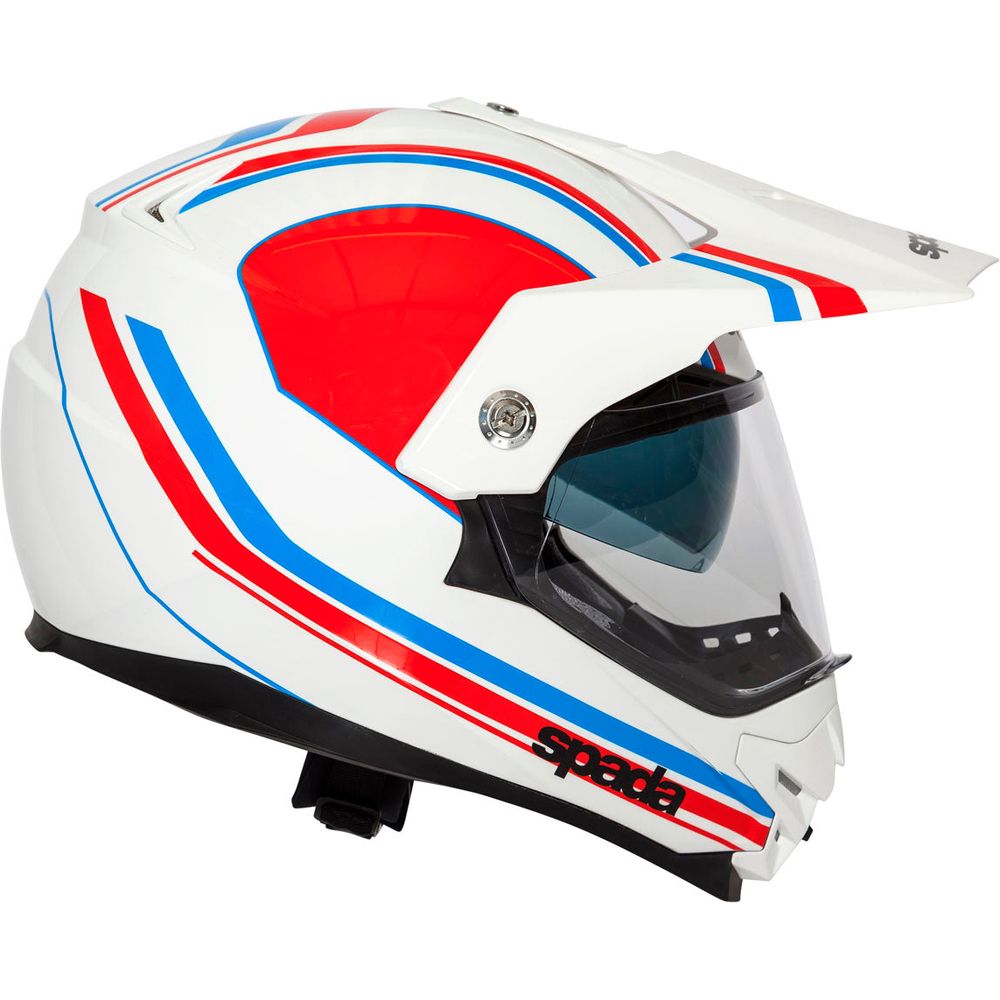 Spada Intrepid Delta Full Face Helmet White / Red / Blue FREE 1 YEAR Returns, FREE UK Delivery | ThrottleChimp