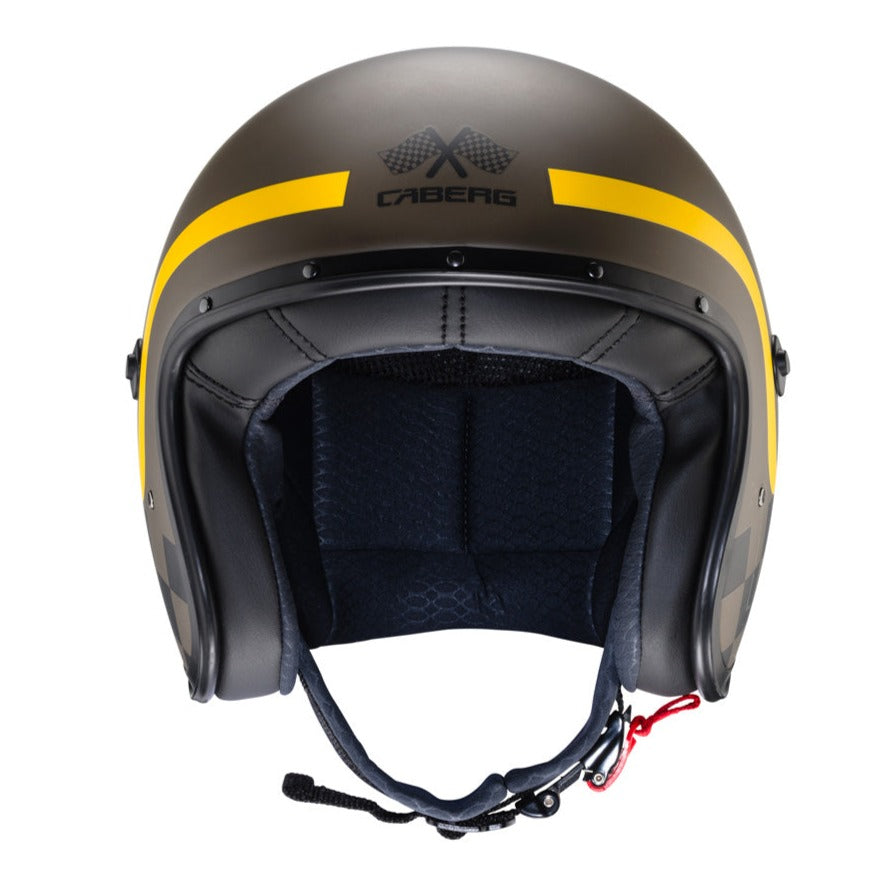 Caberg Freeride Formula Open Face Helmet Matt Brown / Yellow (Image 3) - ThrottleChimp