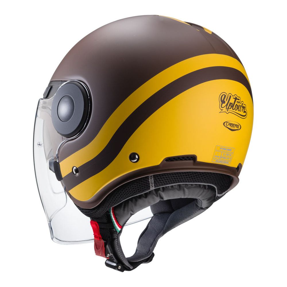 Caberg Uptown Chrono Open Face Helmet Brown / Mustard Yellow (Image 3) - ThrottleChimp