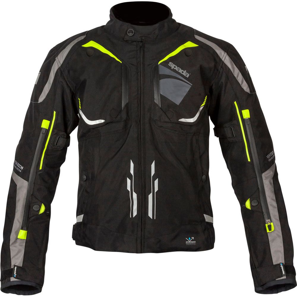 Spada Urbanik CE Textile Jacket Black / Fluo Yellow FREE 1 YEAR Returns, FREE UK Delivery | ThrottleChimp