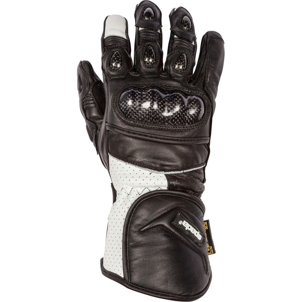 Spada Beam CE Ladies Leather Gloves Black / White - ThrottleChimp