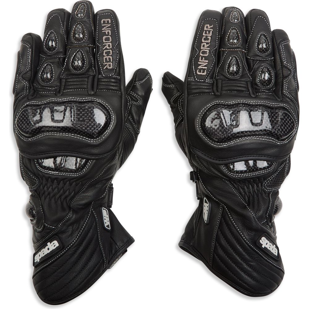 Spada Enforcer Waterproof CE Leather Gloves Black FREE 1 YEAR Returns, FREE UK Delivery | ThrottleChimp