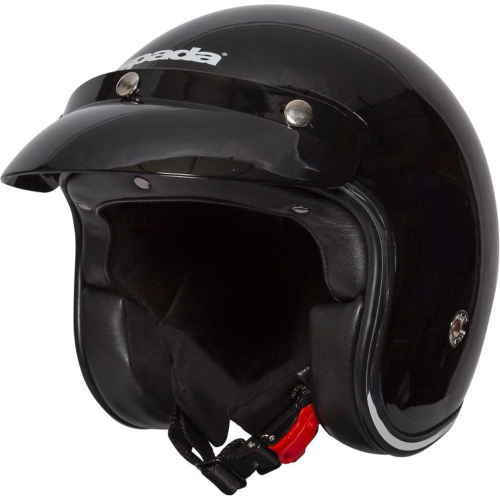 Spada Classic Plain Open Face Helmet Gloss Black (Image 4) - ThrottleChimp