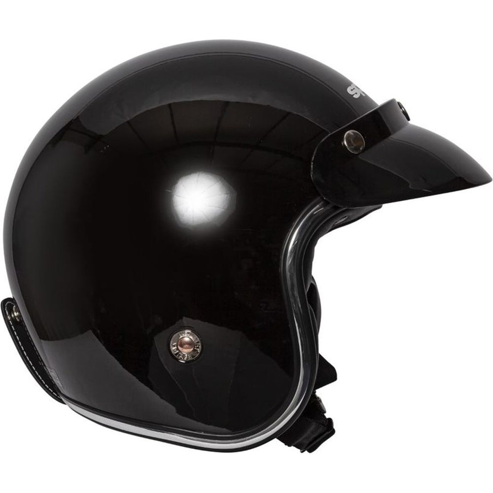 Spada Classic Plain Open Face Helmet Gloss Black (Image 7) - ThrottleChimp