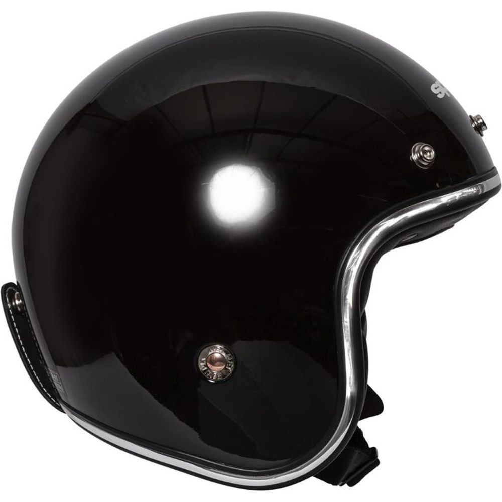 Spada Classic Plain Open Face Helmet Gloss Black (Image 10) - ThrottleChimp