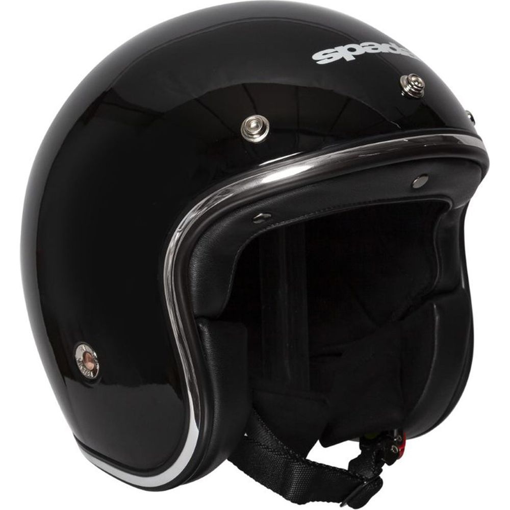 Spada Classic Plain Open Face Helmet Gloss Black (Image 11) - ThrottleChimp