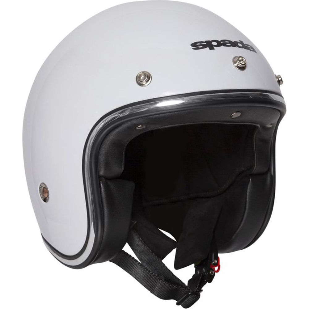 Spada Classic Plain Open Face Helmet Gloss White (Image 6) - ThrottleChimp