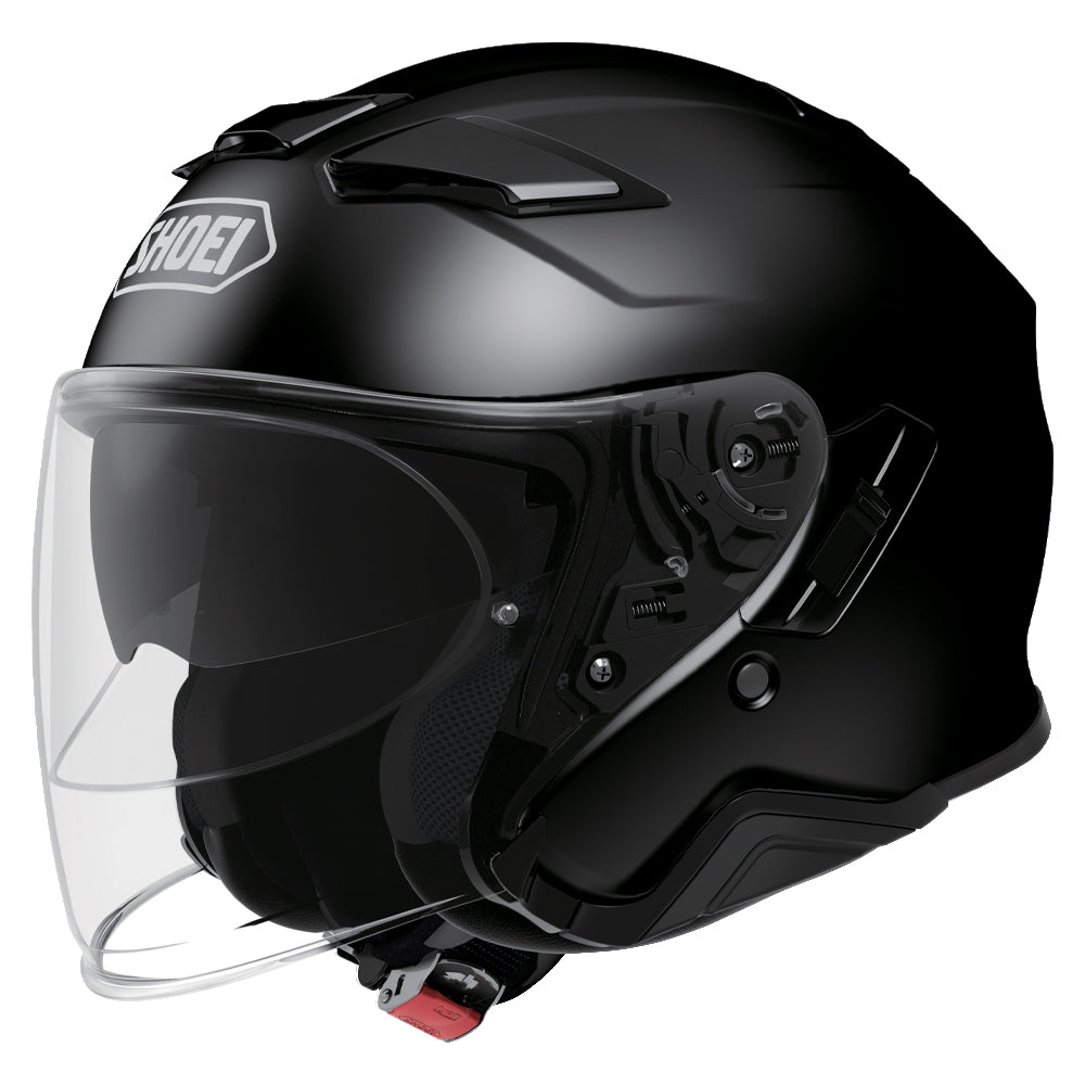 Shoei J-Cruise 2 Plain Open Face Helmet Black - ThrottleChimp