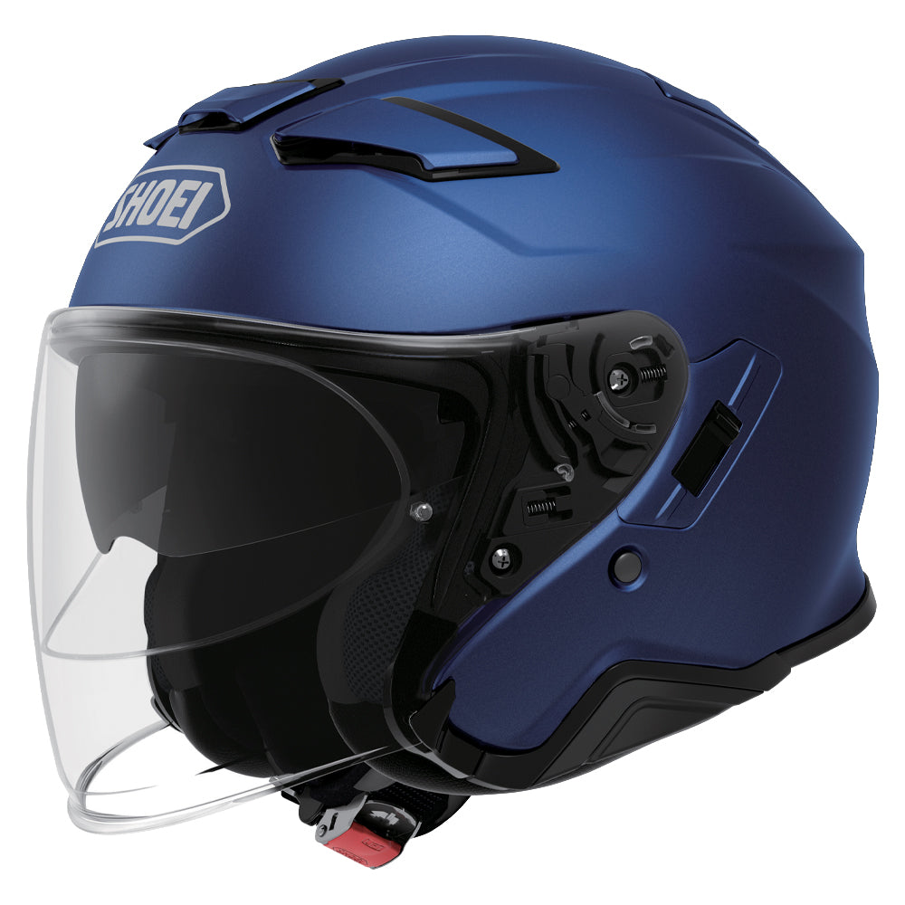 Shoei J-Cruise 2 Plain Open Face Helmet Matt Blue - ThrottleChimp