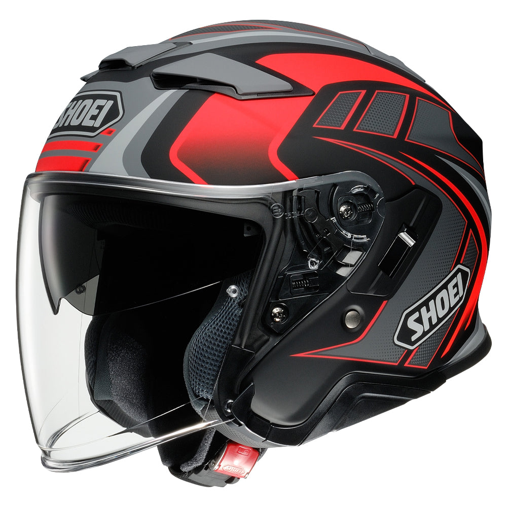 Shoei J-Cruise 2 Aglero TC1 Open Face Helmet Red - ThrottleChimp