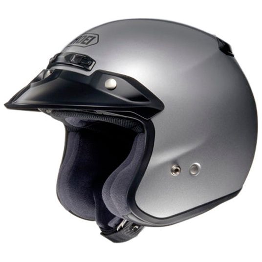 Shoei RJ Plain Open Face Helmet Platinum-R Silver - ThrottleChimp