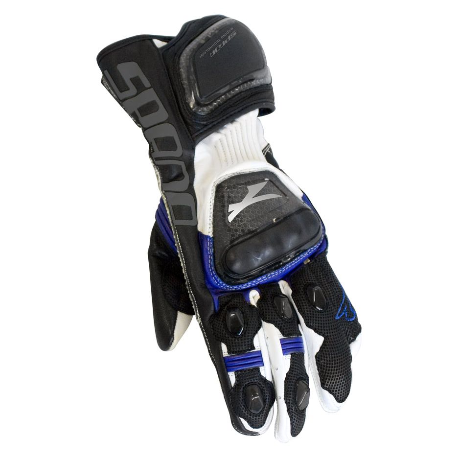 Spada Elite Leather Gloves Blue - ThrottleChimp