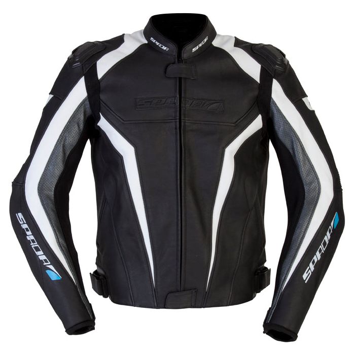 Spada Corsa GP Leather Jacket Black / White / Anthracite FREE 1 YEAR Returns, FREE UK Delivery | ThrottleChimp