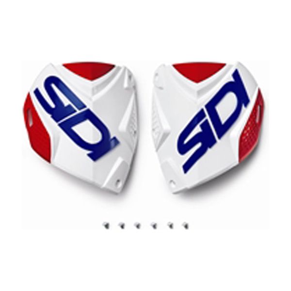 Sidi Crossfire 2 Shin Plate White / Red / Blue FREE 1 YEAR Returns, FREE UK Delivery | ThrottleChimp