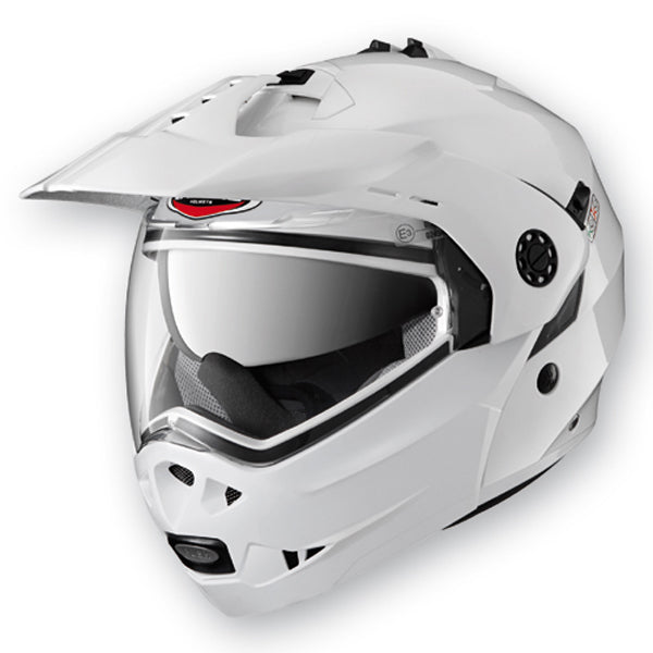 Caberg Tourmax Plain Flip-Up Helmet Metal White - ThrottleChimp