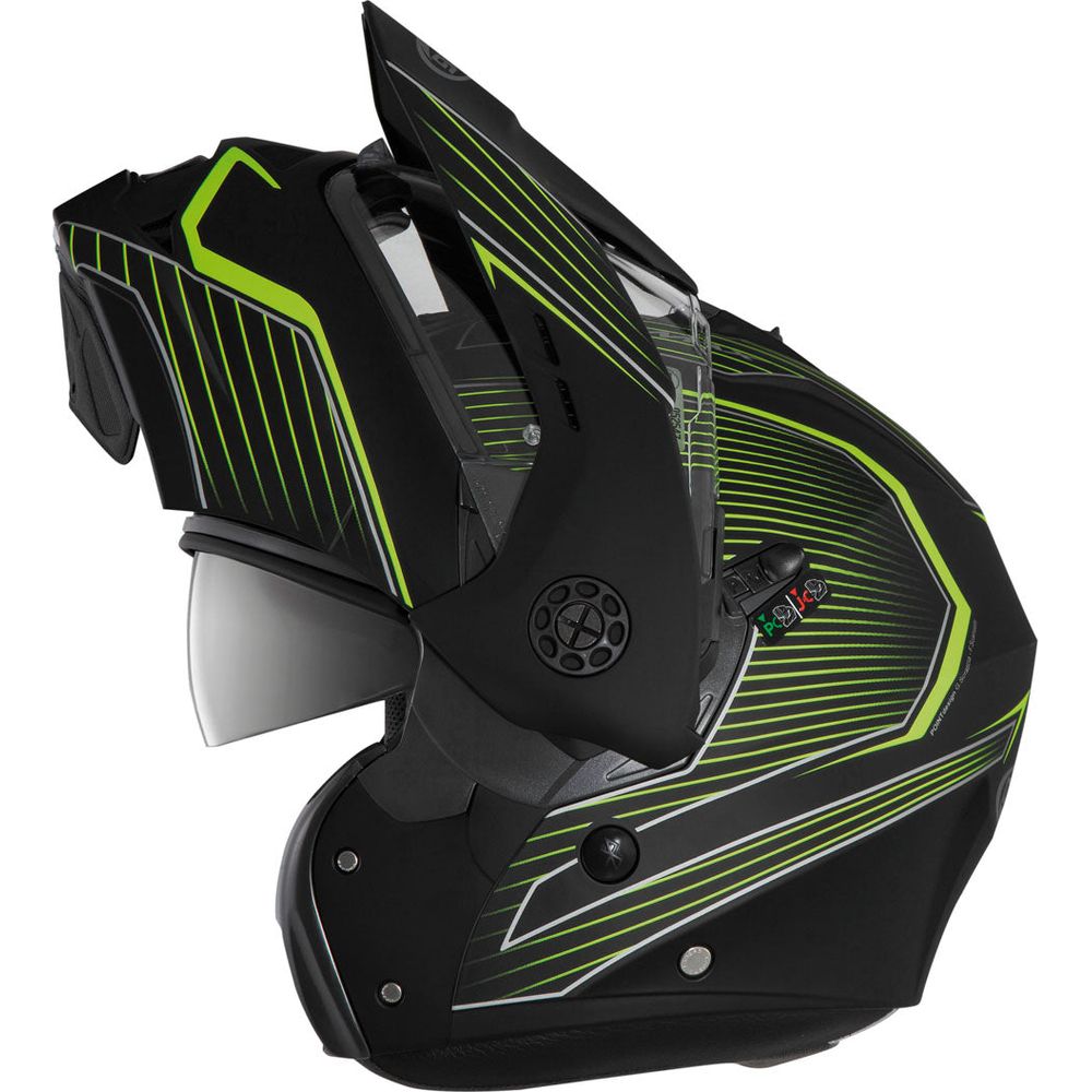 Caberg Tourmax Sonic Flip-Up Helmet Matt Black / Fluo Yellow (Image 3) - ThrottleChimp