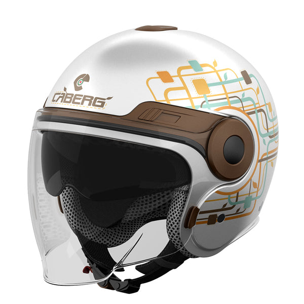 Caberg Uptown Lady Open Face Helmet Silver FREE 1 YEAR Returns, FREE UK Delivery | ThrottleChimp