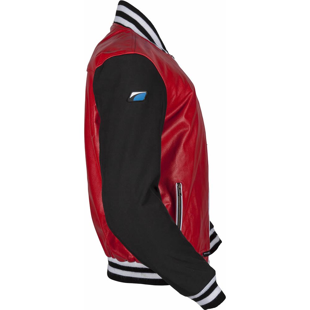 Spada Campus Leather Jacket Red / Black (Image 2) - ThrottleChimp