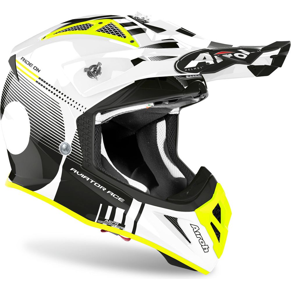 Airoh Aviator Ace Nemesi Motocross Helmet Gloss White (Image 2) - ThrottleChimp
