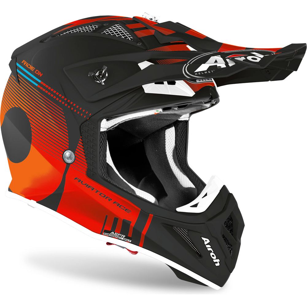 Airoh Aviator Ace Nemesi Motocross Helmet Matt Orange (Image 2) - ThrottleChimp