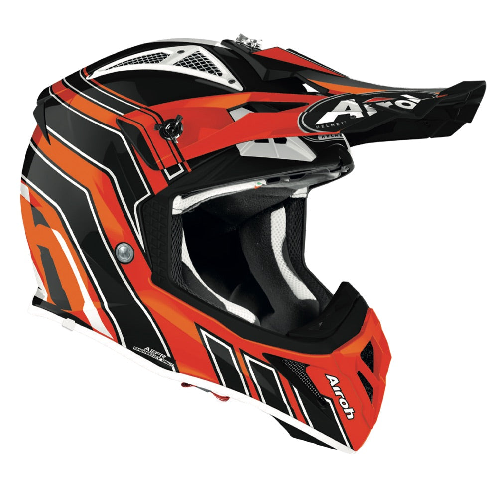 Airoh Aviator Ace Art Motocross Helmet Gloss Orange (Image 2) - ThrottleChimp