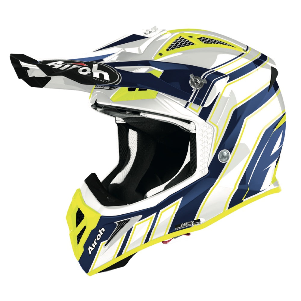 Airoh Aviator Ace Art Motocross Helmet Gloss Blue - ThrottleChimp