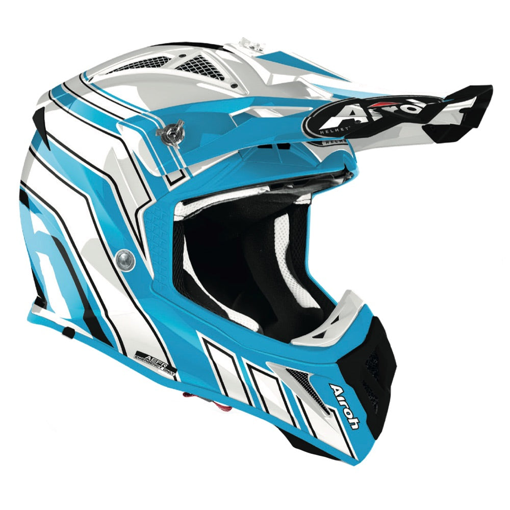 Airoh Aviator Ace Art Motocross Helmet Gloss Azure (Image 2) - ThrottleChimp