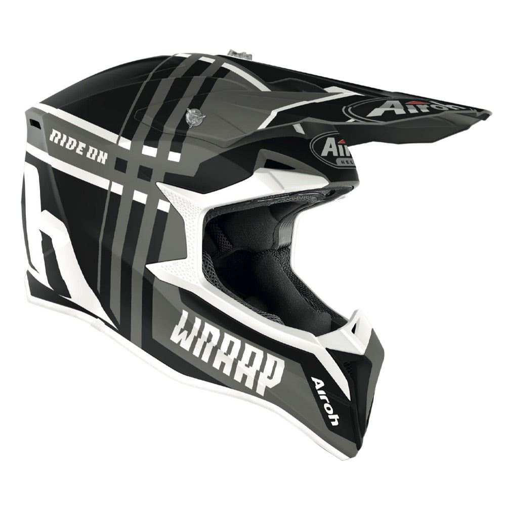 Airoh Wraap Broken Motocross Helmet Matt Anthracite (Image 2) - ThrottleChimp