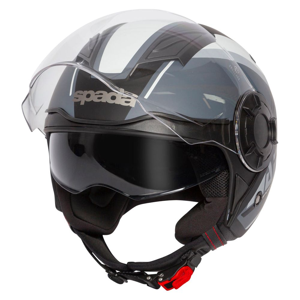 Spada Lycan Strobe Open Face Helmet Matt Black / White - ThrottleChimp