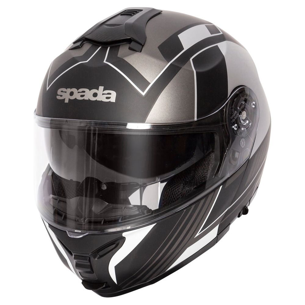 Spada Orion Whip Flip-Up Helmet Matt Black / Silver FREE 1 YEAR Returns, FREE UK Delivery | ThrottleChimp