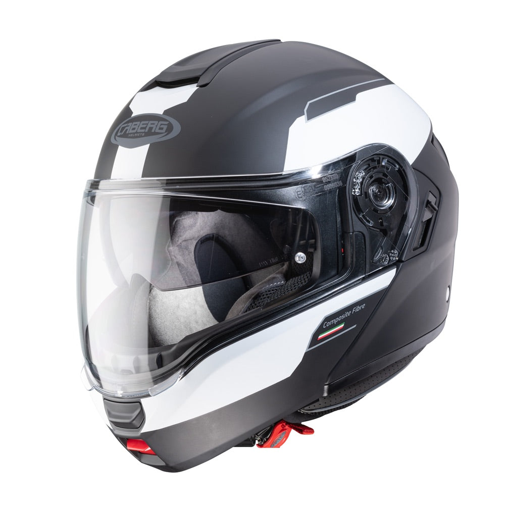 Caberg Levo Prospect Flip-Up Helmet Matt Black / White - ThrottleChimp