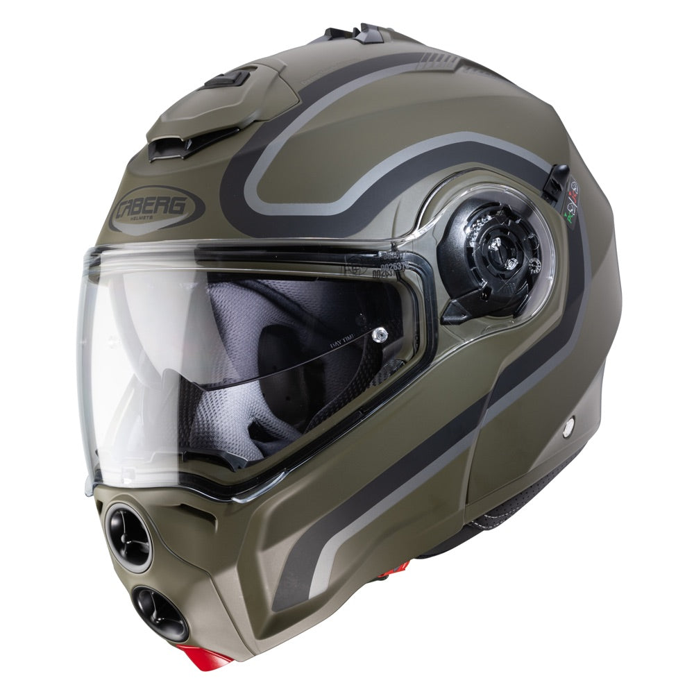 Caberg Droid Pure Flip-Up Helmet Matt Green / Black / Anthracite - ThrottleChimp