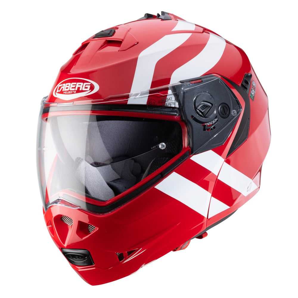 Caberg Duke 2 Super Legend Flip-Up Helmet Red / White - ThrottleChimp